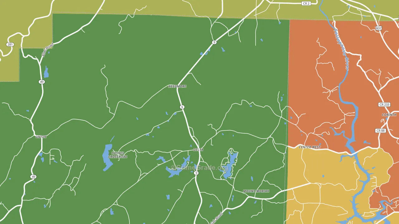 Delta, AL Map of Vandalism Rates