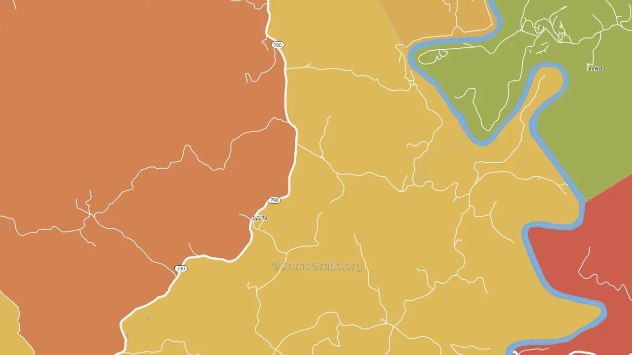 Delta, KY Map of Vandalism Rates