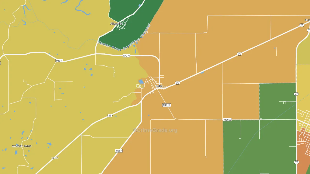Delta, MO Map of Vandalism Rates