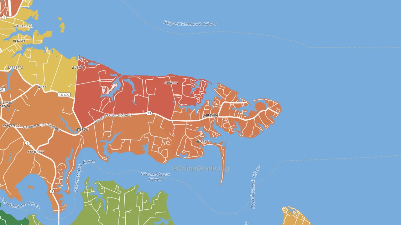 Deltaville, VA Map of Vandalism Rates