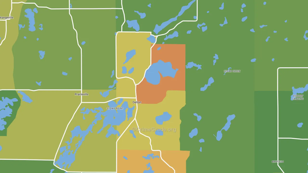 Delton, MI Map of Vandalism Rates