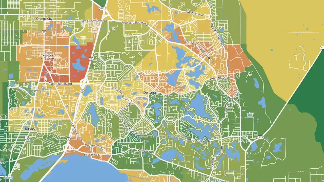 Deltona, FL Map of Vandalism Rates