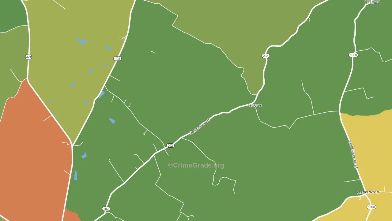 Delville, KY Map of Vandalism Rates
