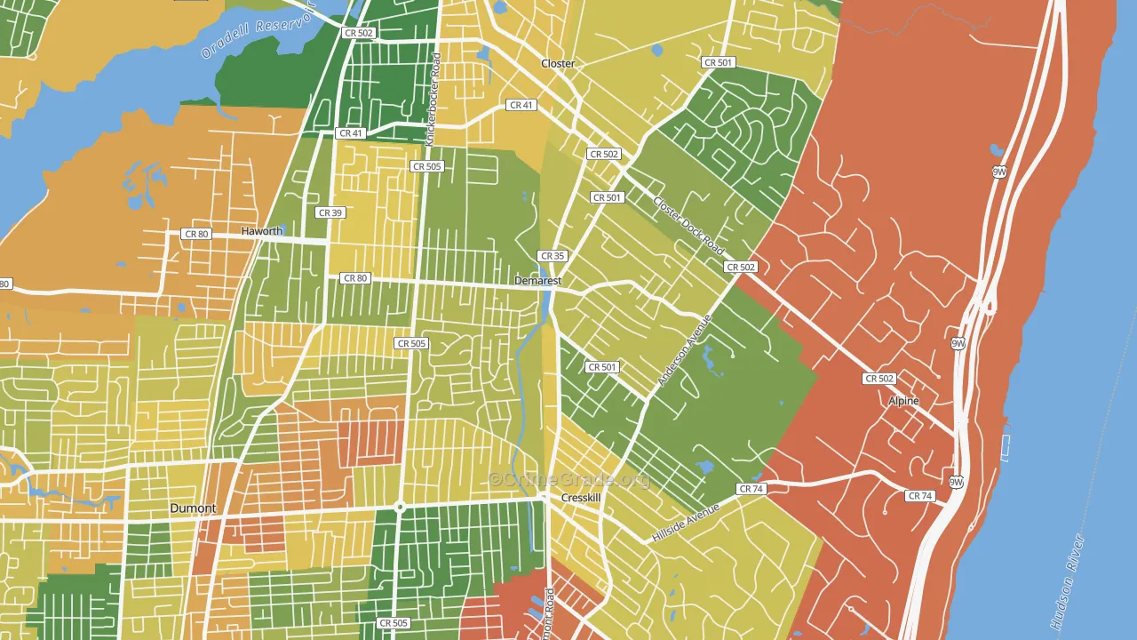 DeMarest, NJ Map of Vandalism Rates