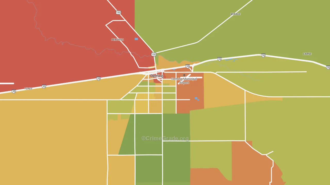 Deming, NM Map of Vandalism Rates