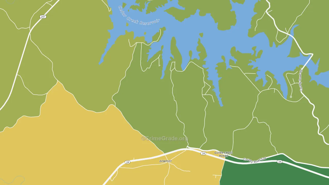 Dempsey, AL Map of Vandalism Rates