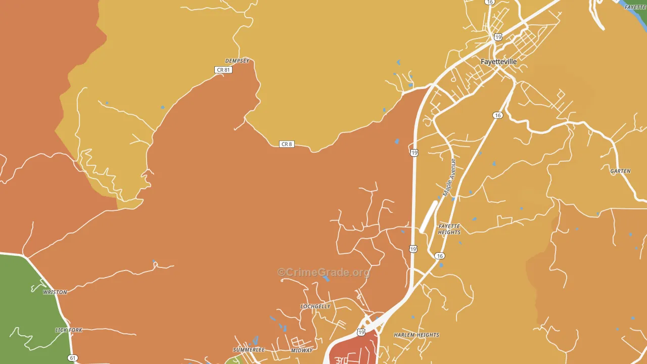 Dempsey, WV Map of Vandalism Rates