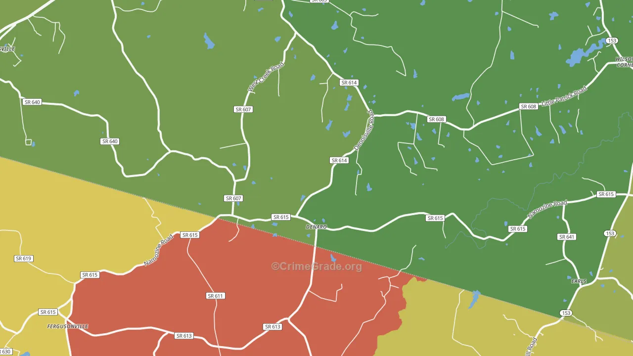 Denaro, VA Map of Vandalism Rates