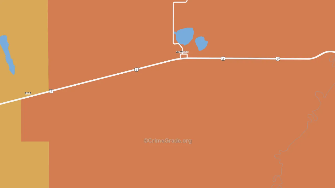 Denbigh, ND Map of Vandalism Rates
