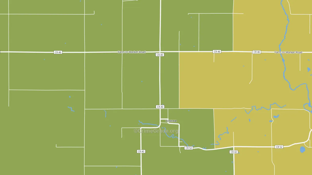 Denham, MN Map of Vandalism Rates