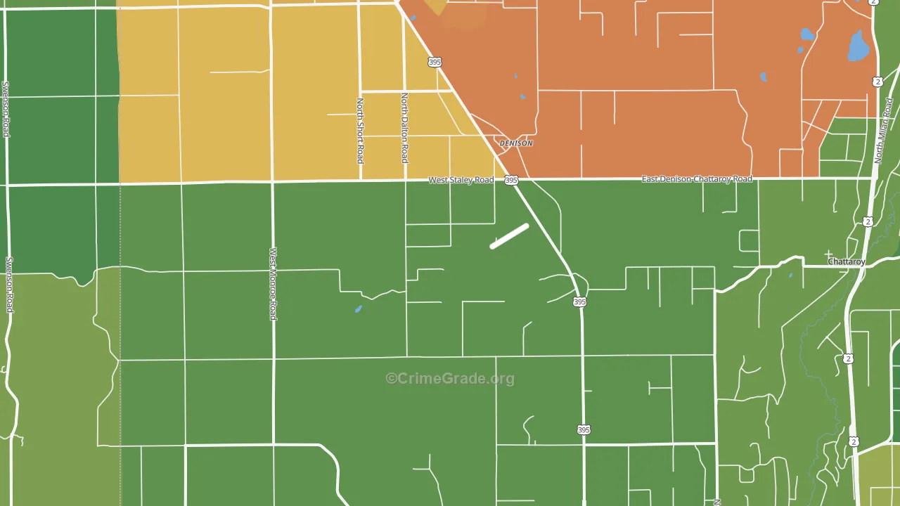 Denison, WA Map of Vandalism Rates