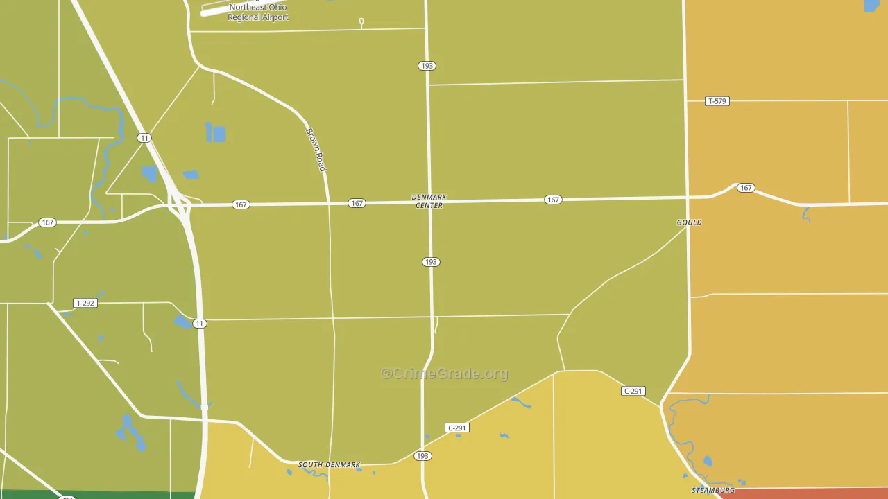Denmark Center, OH Map of Vandalism Rates