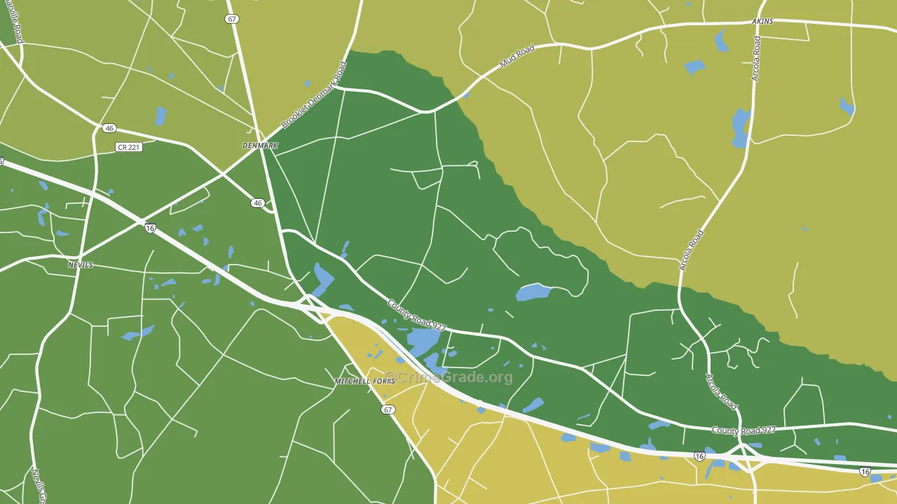 Denmark, GA Map of Vandalism Rates