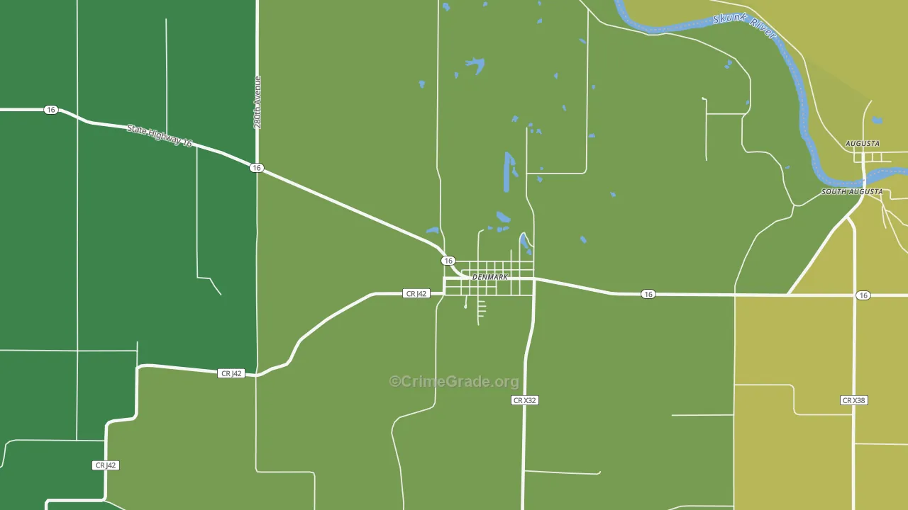 Denmark, IA Map of Vandalism Rates