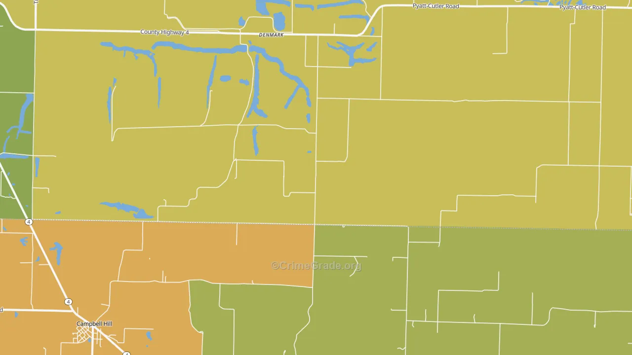 Denmark, IL Map of Vandalism Rates
