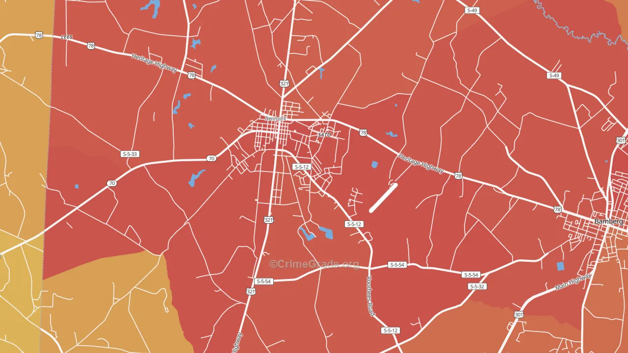 Denmark, SC Map of Vandalism Rates