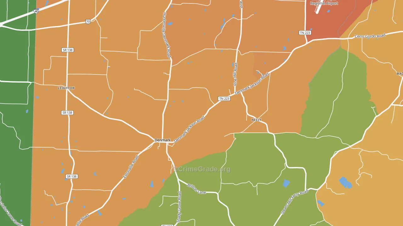 Denmark, TN Map of Vandalism Rates
