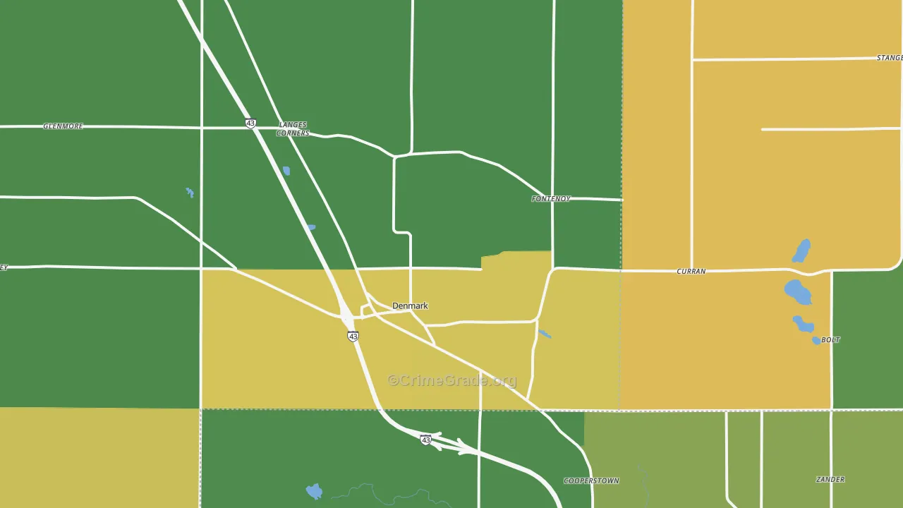 Denmark, WI Map of Vandalism Rates
