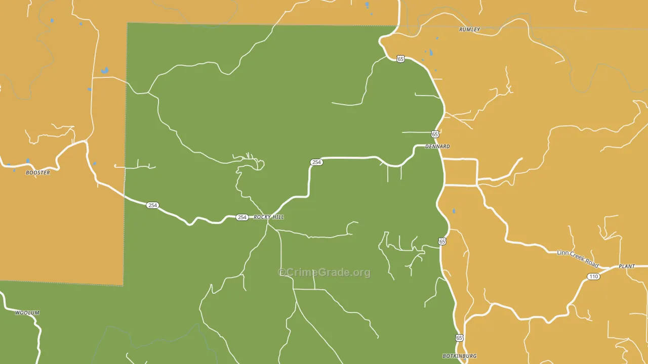 Dennard, AR Map of Vandalism Rates