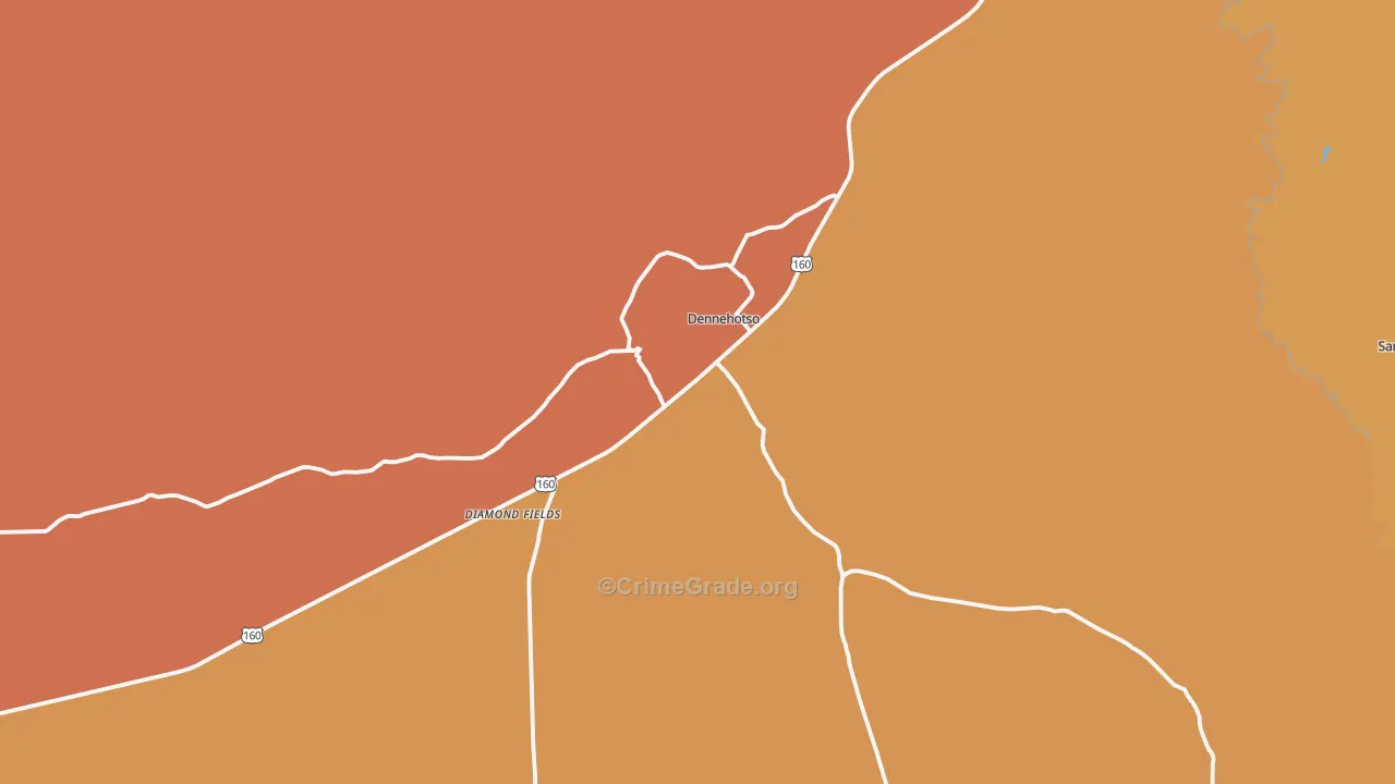 Dennehotso, AZ Map of Vandalism Rates