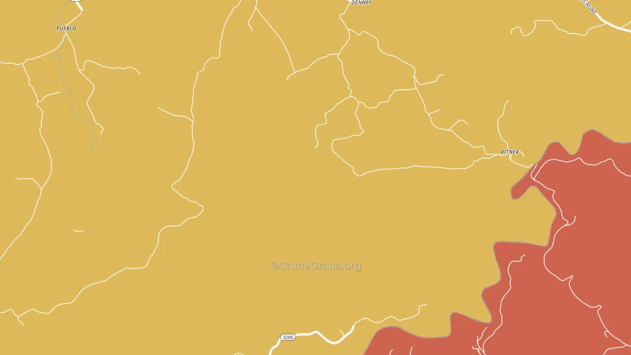 Denney, KY Map of Vandalism Rates