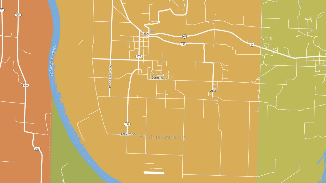 Denning, AR Map of Vandalism Rates