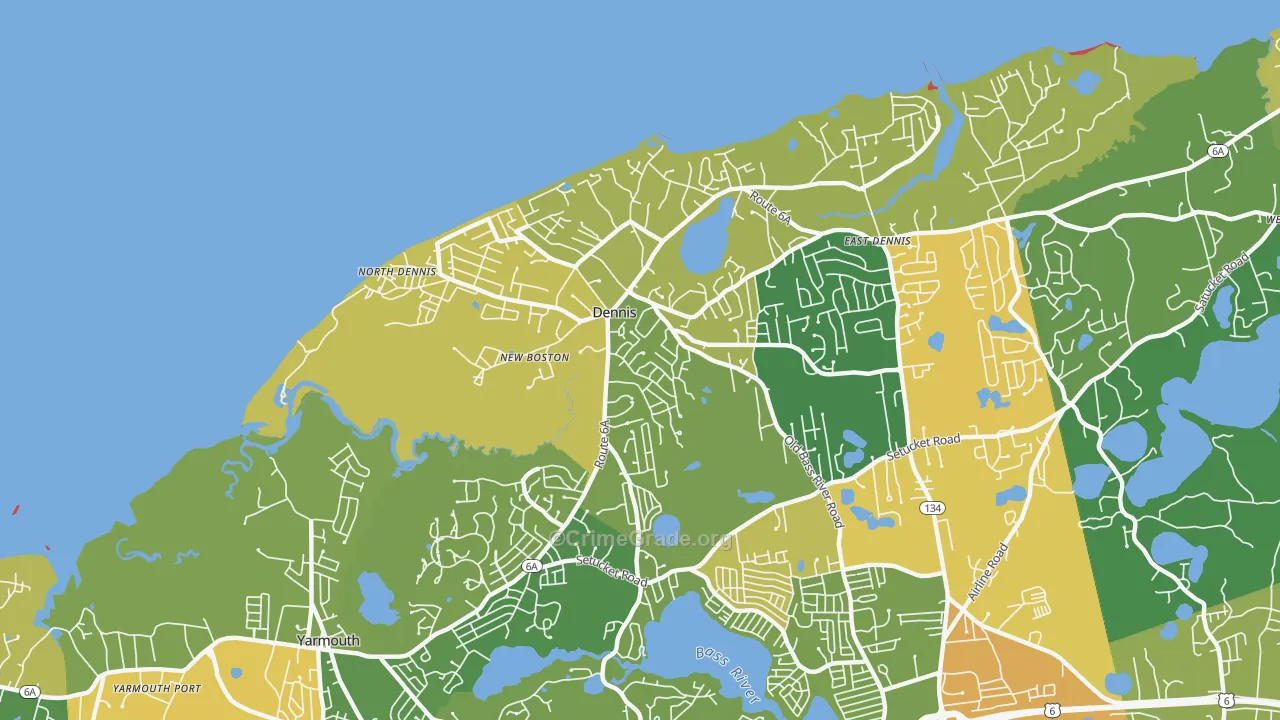 Dennis, MA Map of Vandalism Rates