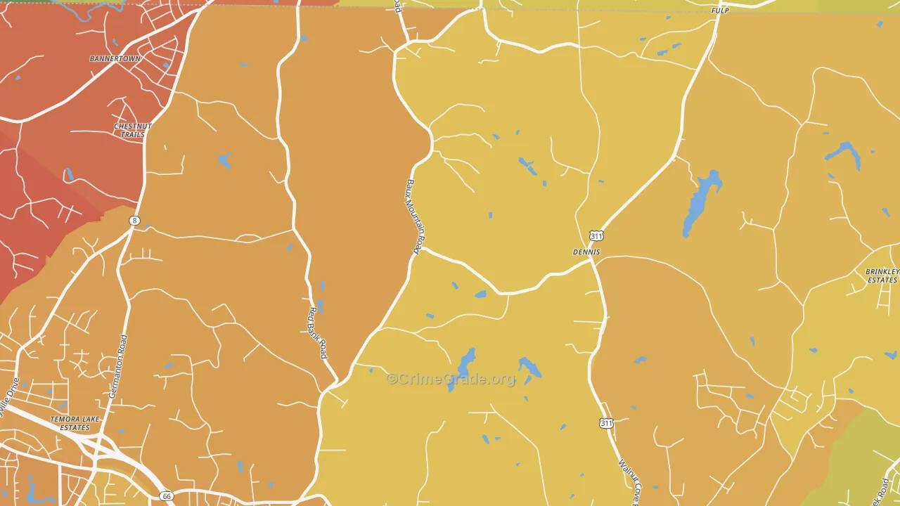 Dennis, NC Map of Vandalism Rates