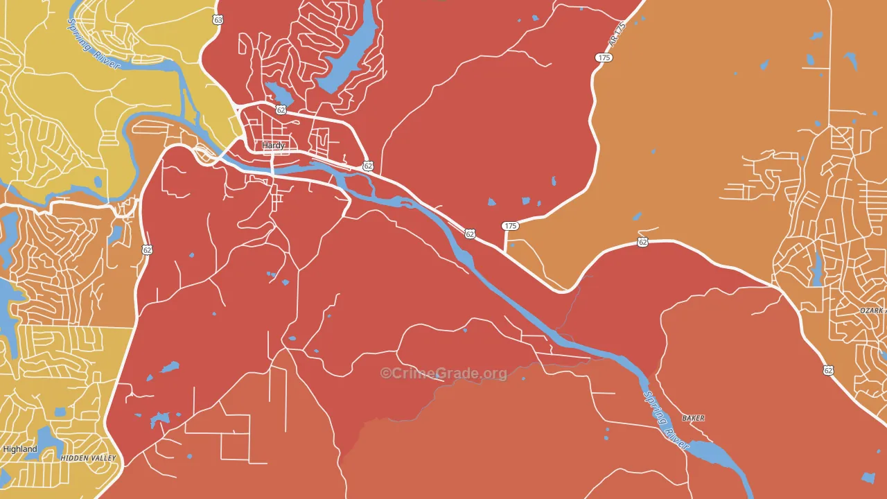 Dennison Heights, AR Map of Vandalism Rates