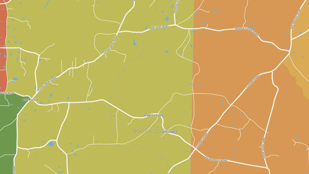 Denny Store, NC Map of Vandalism Rates