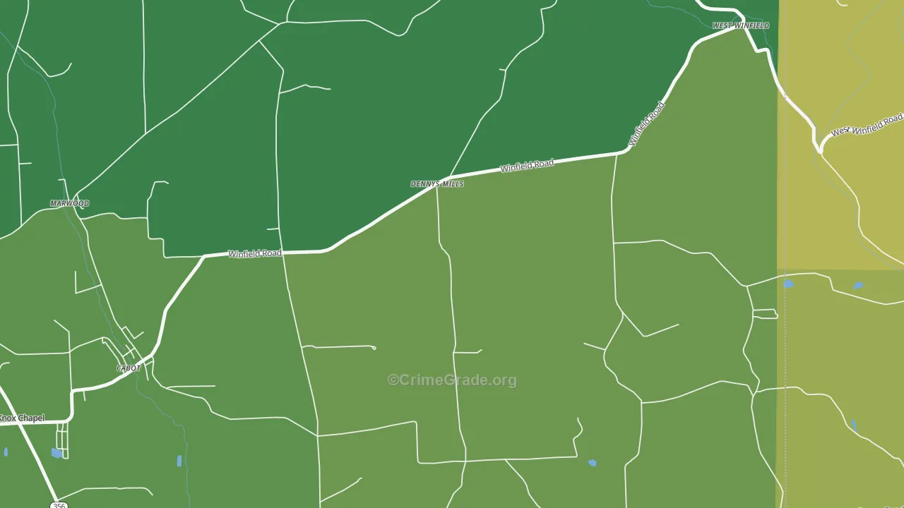 Dennys Mill, PA Map of Vandalism Rates