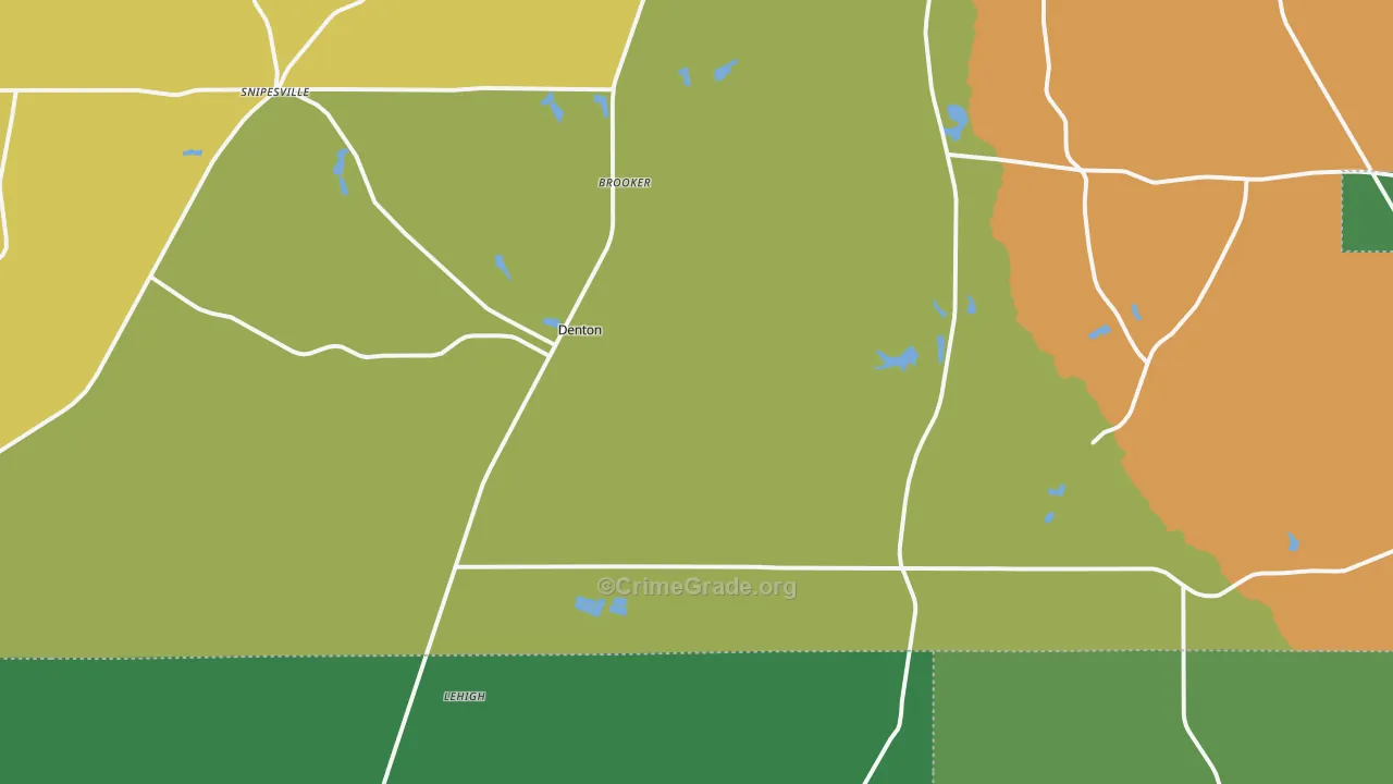 Denton, GA Map of Vandalism Rates