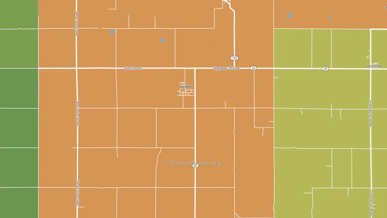 Denton, KS Map of Vandalism Rates