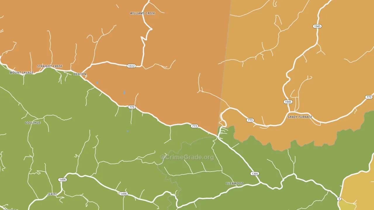 Denton, KY Map of Vandalism Rates
