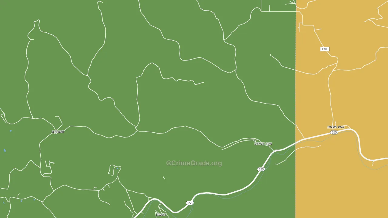 Dents Run, PA Map of Vandalism Rates