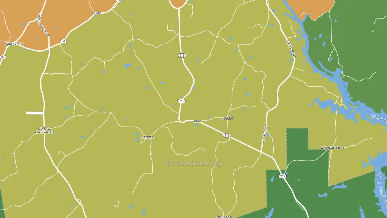 Denver, GA Map of Vandalism Rates