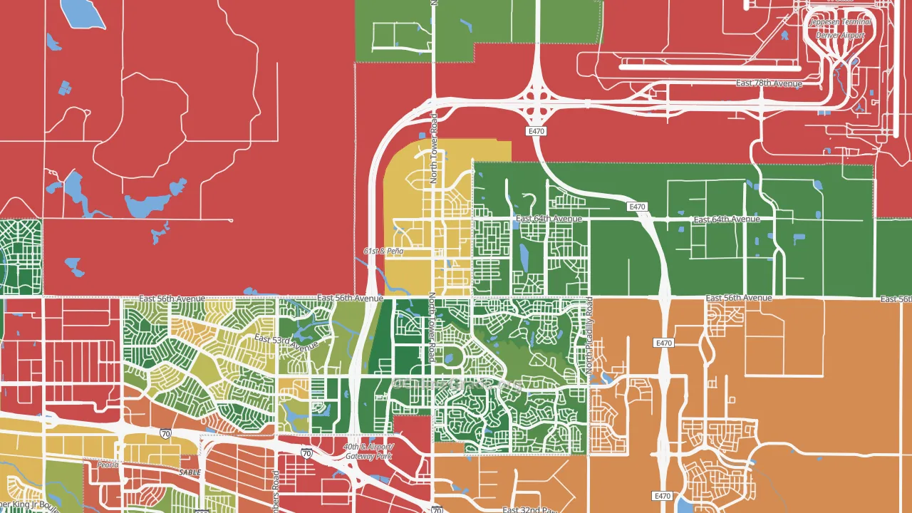 Denver International Airport, Denver, CO Map of Vandalism Rates