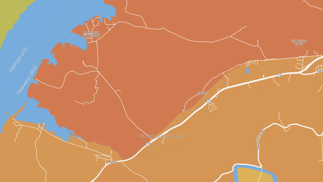 Denver, TN Map of Vandalism Rates