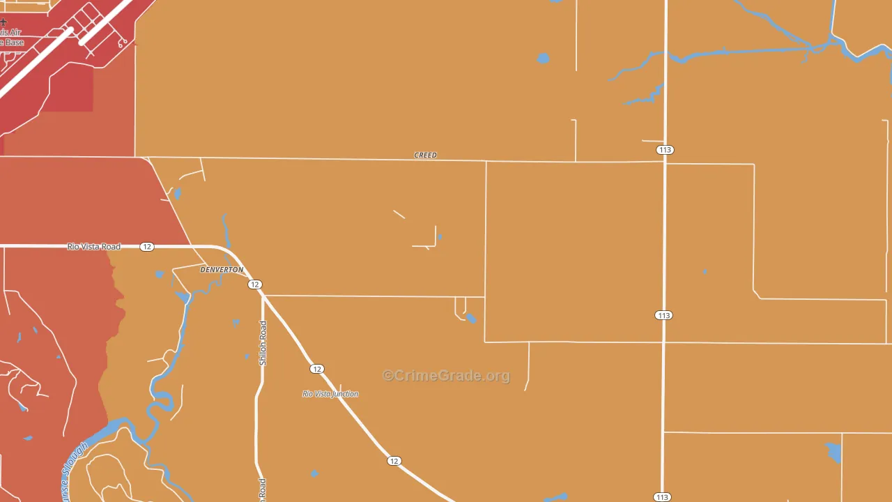 Denverton, CA Map of Vandalism Rates