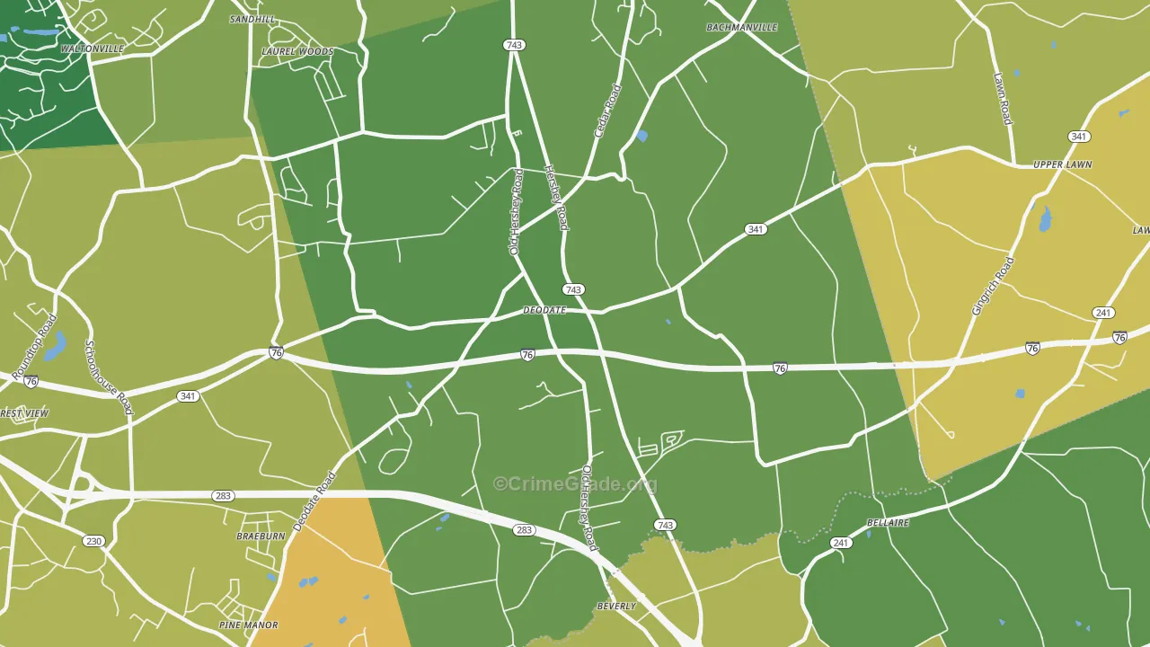 Deodate, PA Map of Vandalism Rates