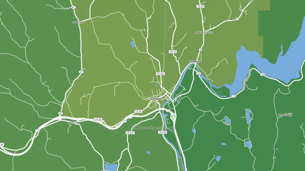 Deposit, NY Map of Vandalism Rates