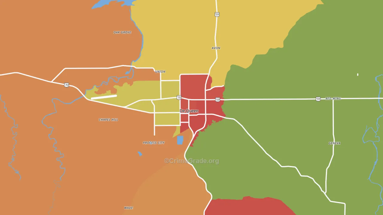 DeQueen, AR Map of Vandalism Rates