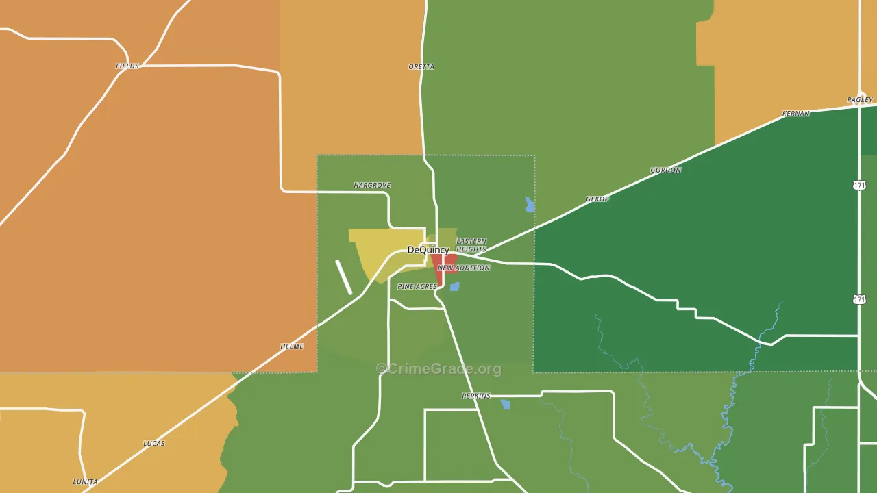 Dequincy, LA Map of Vandalism Rates