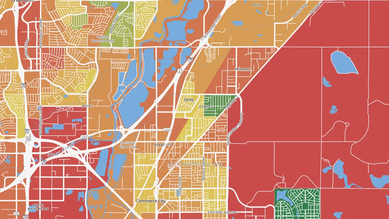 Derby, CO Map of Vandalism Rates