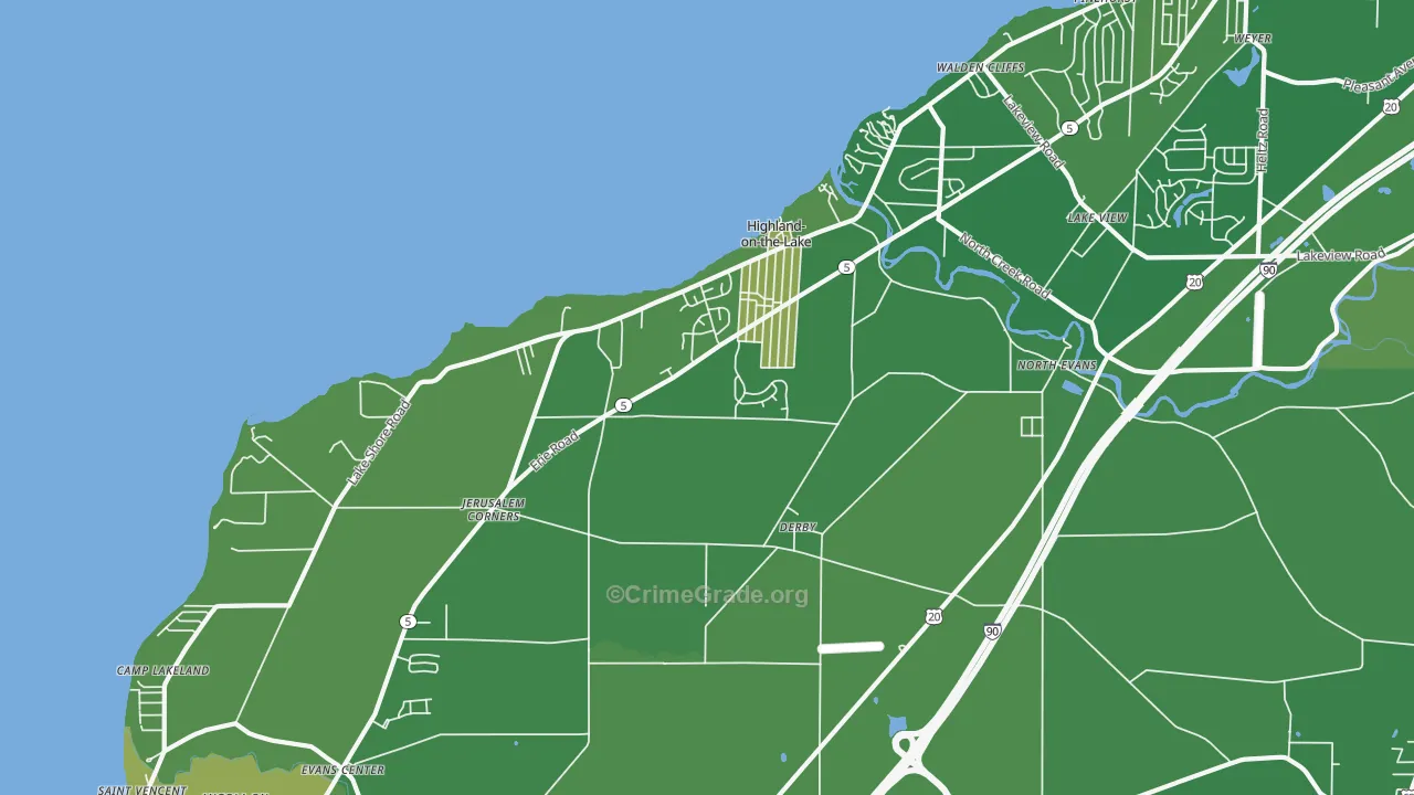 Derby, NY Map of Vandalism Rates