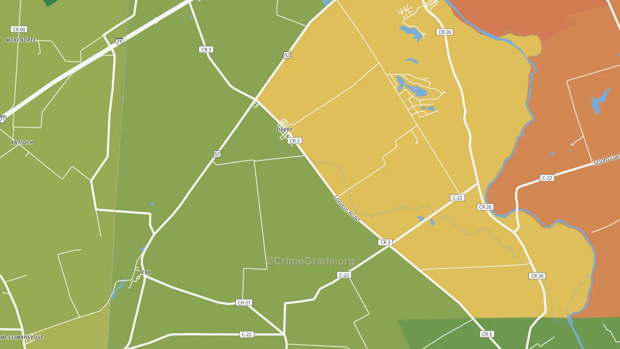 Derby, OH Map of Vandalism Rates