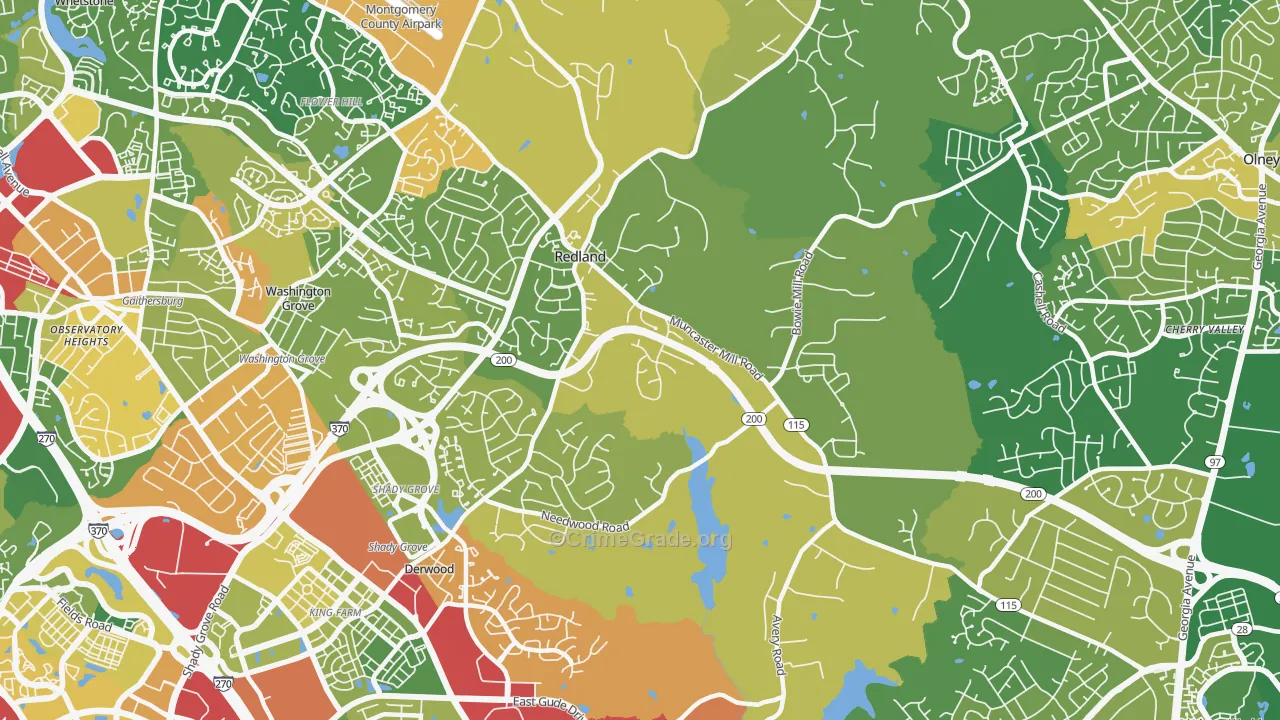 Derwood, MD Map of Vandalism Rates