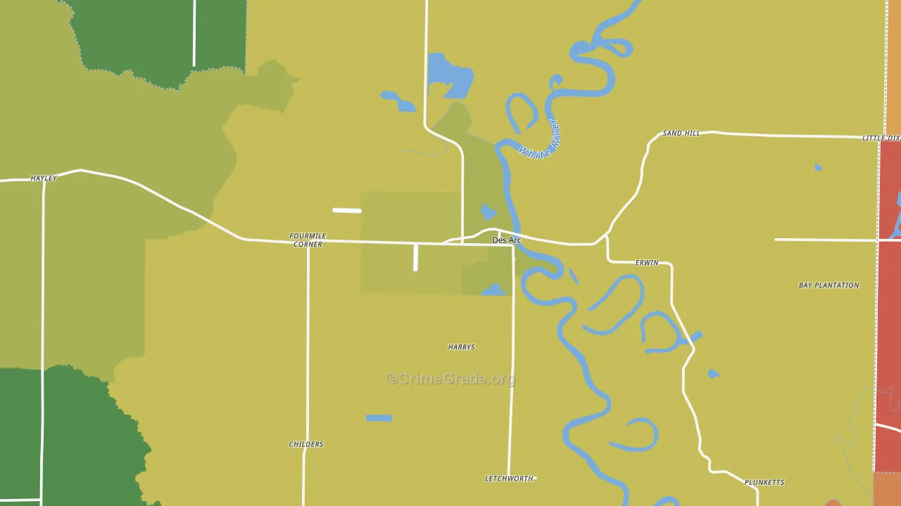 Des Arc, AR Map of Vandalism Rates