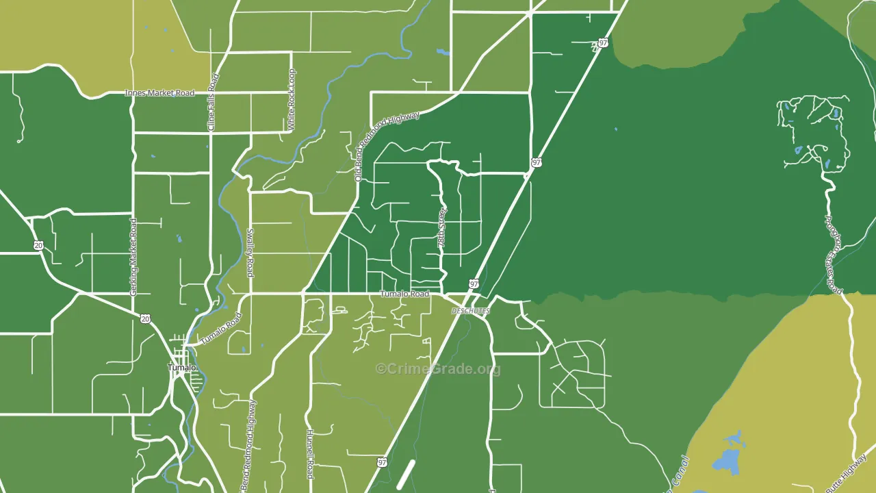 Deschutes Junction, OR Map of Vandalism Rates