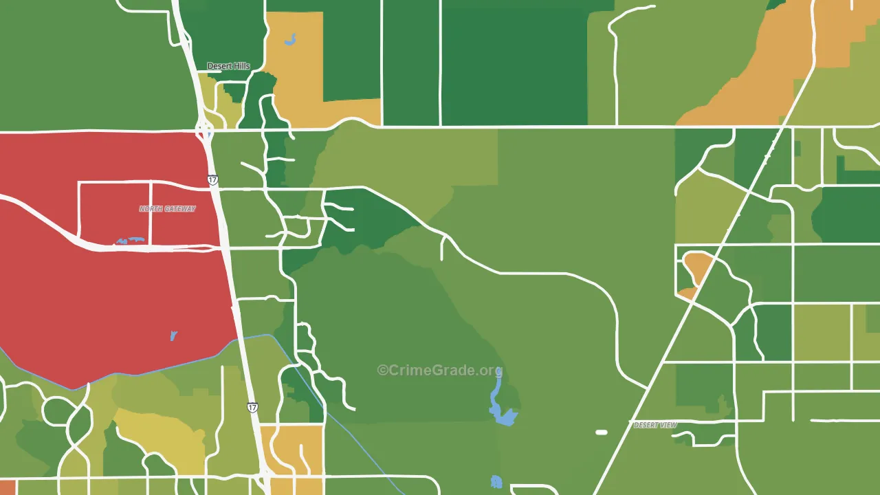 Desert Hills, Cave Creek, AZ Map of Vandalism Rates
